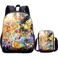 Saint Seiya Cartoon Boy And Girl Backpack 16-Inch Primary School Student Anime Series Fashion School Bag Small Satchel Set.