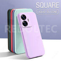 เคสอ่อนสำหรับ Realme C55 C33 ลูกอมสีสแควร์ซิลิโคน TPU ป้องกันกล้องอัลตร้าบางเคลือบปกหลัง