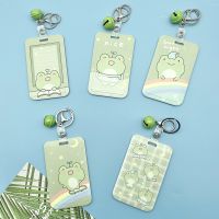 hot！【DT】ﺴ  Cartoon Frog Card Holder Campus Student Badge Access Plastic Anti-lost Keychain Cover