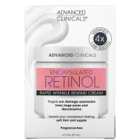 (นำเข้าจาก USA) Advanced Clinicals, Encapsulated Retinol, Rapid Wrinkle Rewind Cream, 2 fl oz (59 ml)