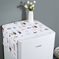 refrigerator cover ผ้าคลุมตู้เย็นกันคราบสิ่งสกปรก คละสีคละลาย ขนาด62*180cm