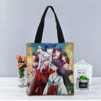 InuYasha Handbag Foldable Shopping Bag Reusable Eco Large Uni Canvas Fabric Shoulder Bags Tote Grocery Cloth Pouch 1214