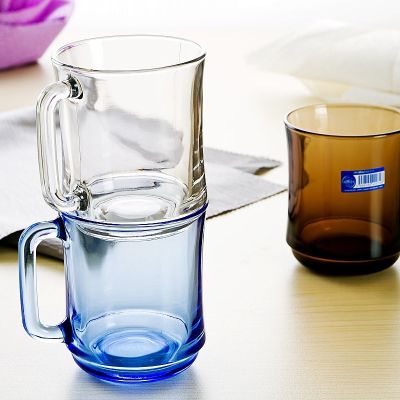 ☬✻  A variety of tempered glass water cups with handles heat-resistant microwave tea coffee ice cream