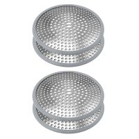 4x Shower Drain Hair Trap, Durable Stainless Steel and Silicone Hair Catcher Shower Drain Cover