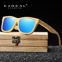 EZREAL Brand Design Handmade Natural Wooden Bamboo Sunglasses Luxury Sunglasses Polarized Wooden Oculos de sol masculino