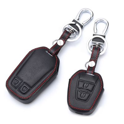 ❁ 1 Pcs Car Key Case Cover Leather Holder Chain For Isuzu / New Isuzu D-max / Mu-x Car key Shell Protecor Keychain Car Styling
