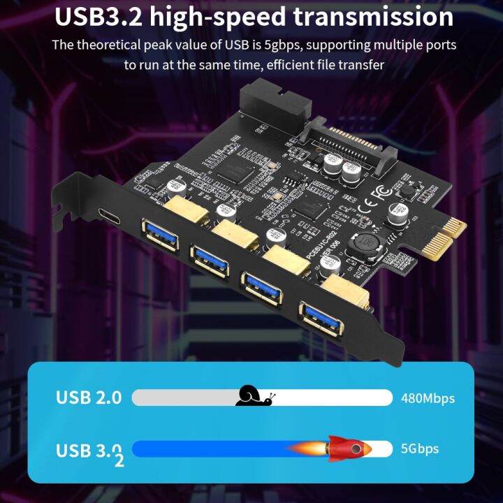 tishric-type-c-usb-3-2-gen1การ์ด-pcie-ตัว1x-pcie-ไปยัง-usb-3-2-19นิ้ว-type-c-อะแดปเตอร์ตัวขยายการ์ดอะแดปเตอร์ตัวแปลง-usb3-2การ์ดต่อคอนโทรลเลอร์-pci-e-อะแดปเตอร์-fjk3825