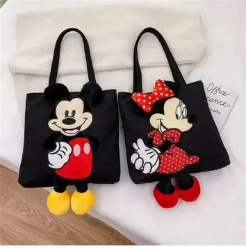 Anime Mickey Mouse Double Shoulder Bag Women Bag Canvas Bag Trend