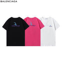 2021 Original Balenciagas สำหรับทั้งหญิงและชายเสื้อคุณภาพสูงฤดูร้อนสไตล์ใหม่สีทึบ100% Cotton Unisex แขนสั้น