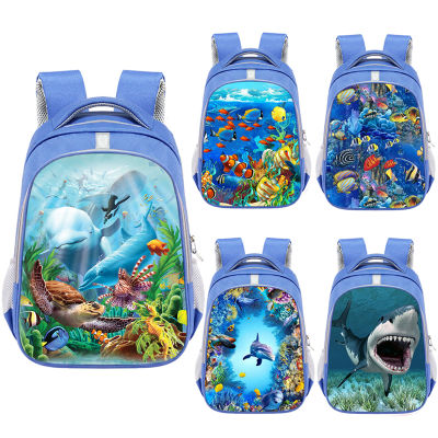 Sea Animal Turtle Shark Dolphin Backpack Women Men Rucksack Children School Bags for Teenager Boys Girls School Backpack Bookbag