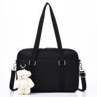 Oxford Cloth Student Schoolbag Luxury Handbags Briefcase Bookbag Large Capacity Shoulder Bag with Bear Widget Girl Daily Totes