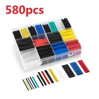 560/580/530 Pcs Heat Shrink Tubing Insulation Shrinkable Tube Electronic Polyolefin Ratio 2:1 Wrap Wire Cable Sleeve Kit