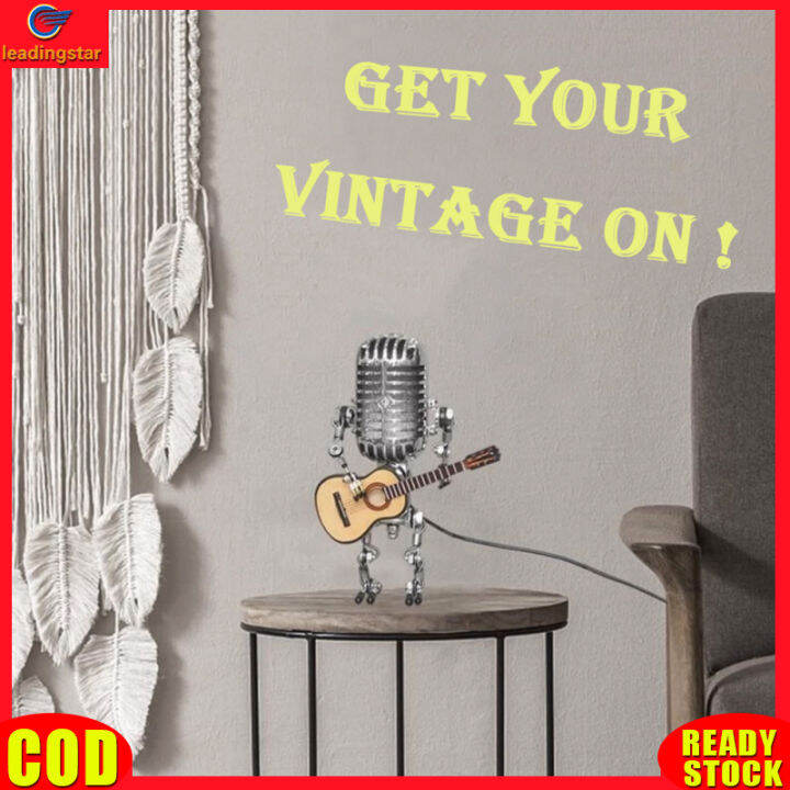 leadingstar-rc-authentic-retro-microphone-table-lamp-aluminum-alloy-microphone-robot-lamp-led-guitar-lights-for-home-decoration