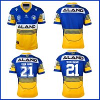 2021 PARRAMATTA EELS NRL บ้านรักบี้ JERSEY 2022 Parramatta Eels รักบี้การฝึกอบรมกางเกงขาสั้น JERSEY ขนาด S--5XL