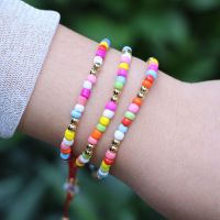 Vlen Boho Summer Colorful Beads Bracelet for Women Friendship Jewelry Handmade Beaded Adjustable Rope Pulseras Mujer 【hot】jvcgtx60wg18