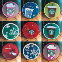 Starbuck Official Store Starbuck เบาะซิลิโคน Mermaid Cherry Blossom Coaster หนาฉนวนกันความร้อนเบาะเดี่ยวแพคเกจ Starbuck Tumbler Starbuck แก้ว