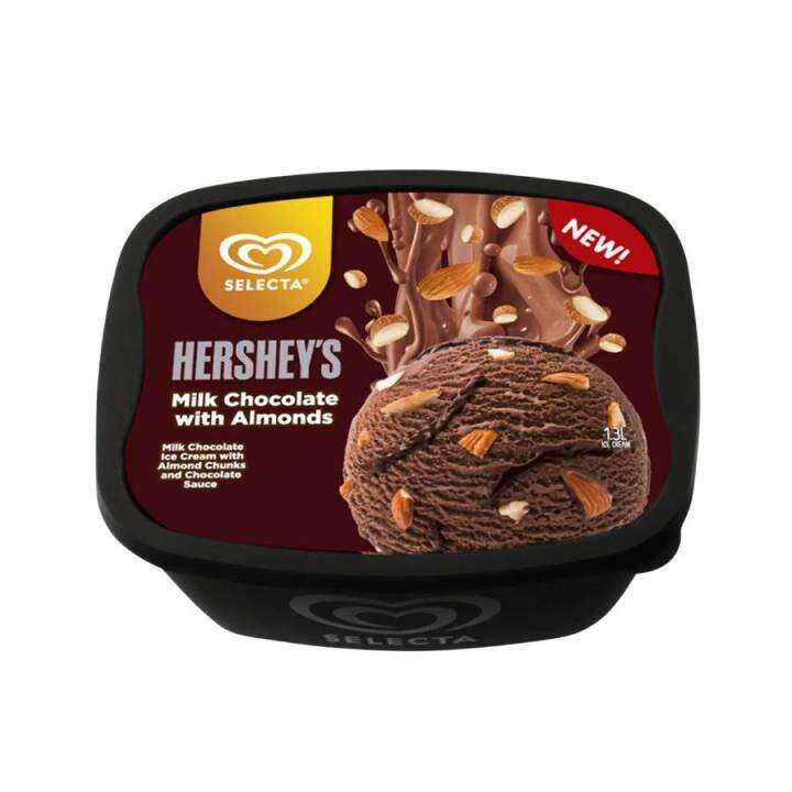 Selecta Hershey's Milk Chocolate with Almonds Ice Cream (1.3L) Lazada PH