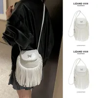 Summer crossbody mini bag for women 2023 new trendy tassel sweet cool millennium hot girl bag niche design 【JYUE】