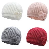 【hot sale】❖☑☑ C05 Cute Bowknot Baby Hat Girl Solid Color Beanie Kids Autumn Winter Knitted Cap Baby Stuff