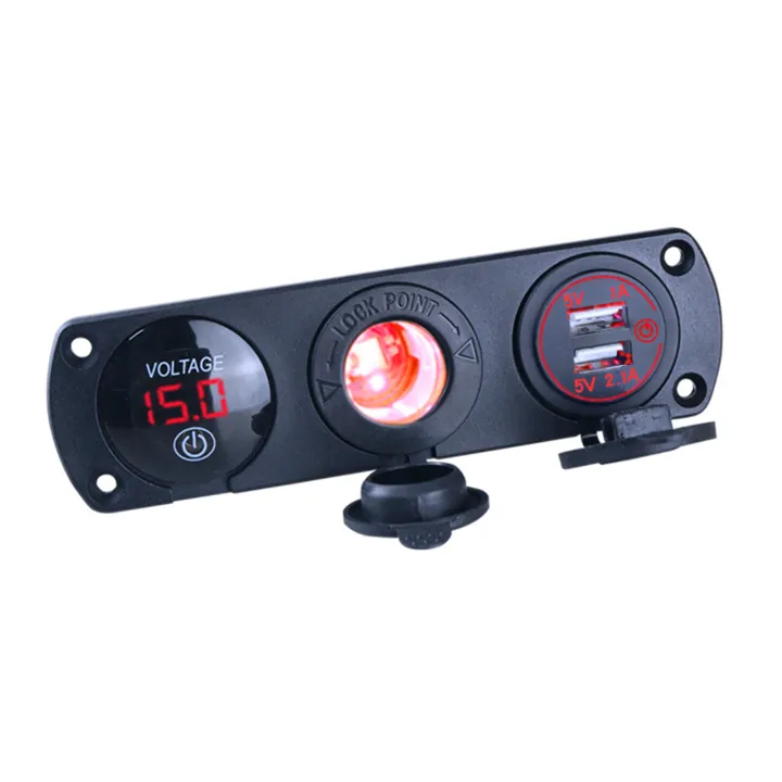 Universal Car Motorboat 12V 24V USB Port Connector Splitter With LED