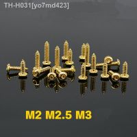 1-20PCS Grade 8.8 M2 M2.5 M3 Titanium Gold Plating self tapping screw half round head hexagon socket screw self tapping Wrench