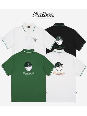 2023 the original single spot MalbonGolf golf shirts polo collar embroidery baseball cap bucket short sleeve polo shirt golf