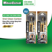 Bộ 4 bàn chải đánh răng OralClean Carbon lông mềm mỏng tặng kèm nắp đậy