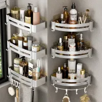 Shelf No Drilling Aluminum Above The Toilet Wall Mounted Bathroom Organizer Shampoo Storage Rack Bathroom Kitchen Accessories Cleaning Tools