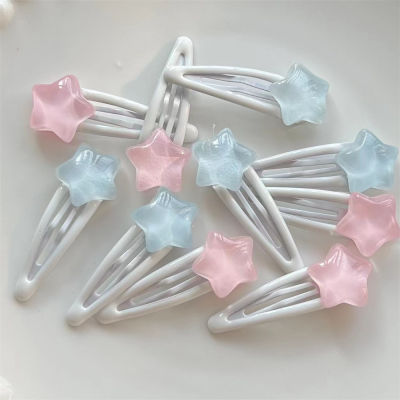 Y2K Bangs Clips Trendy Hair Accessories Cute Girls Pentagram Hairpin Jelly Stars BB Clip Korean Style Hair Pins