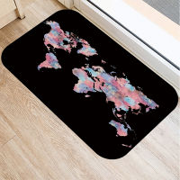 Map Printed Pattern Bath Kitchen Entrance Door Mat Coral Velvet Car Doormat Indoor Floor Mats Anti-Slip Rug Home Decor 48017