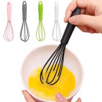 ⊙℡ Mini Manual Egg Beater Stainless Steel Silicone Whisk Manual Mixer Egg Tool Cream Utensils Durable Household Kitchen Accessories