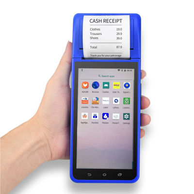 【ร้อน / ซีโอดี】 มือถือ PDA สมาร์ท POS ใบเสร็จรับเงินขั้วเครื่องพิมพ์ Android 8.1กับ5.5ใน Ch หน้าจอสัมผัสกล้อง1D 2D เครื่องสแกนบาร์โค้ดสนับสนุน3กรัม/Wi-Fi/bt/gps สำหร