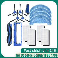 สำหรับ Cecotec Conga 1090 1790ไทเทเนียมอัลตร้าหุ่นยนต์สูญญากาศเปลี่ยนอะไหล่หลักด้านแปรง Hepa กรองซับ Rag อุปกรณ์เสริม