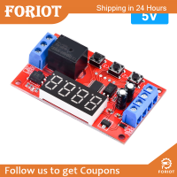 Foriot  รีเลย์หน่วงเวลา DC 5V 12V 24V วงจรรีเลย์จับเวลาวงจรทริกเกอร์โมดูลจับเวลาพร้อมจอแสดงผล LED โมดูลสวิตซ์