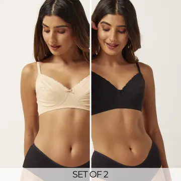 Shop Set of 2 - Assorted Non-Padded Bra with Hook and Eye Closure Online