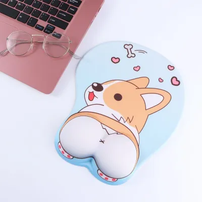 Cute Cartoon 3D Dog Silica Gel Mouse Pad Lovely Corgi Non Slip Mouse Pad For PC Laptops Office Mouse Mat