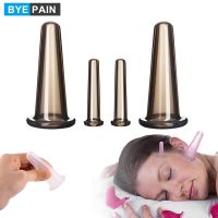 ✷ 4Pcs Natural Silicone Cupping Massage Cup for Body Fac Neck Eye Massage Vacuum Tank Body Facial Care Anti-aging Beauty Tool