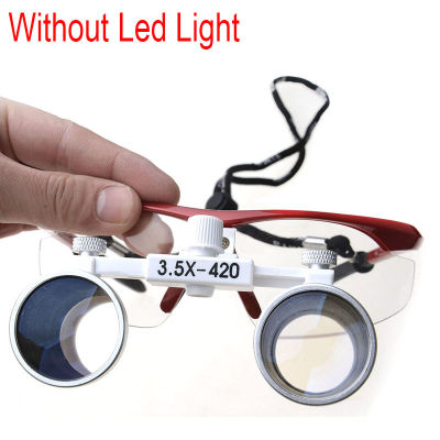 3.5X Magnification Binocular Dental Loupe Surgery Surgical Magnifier without Headlight LED Light Medical Operation Loupe Lamp