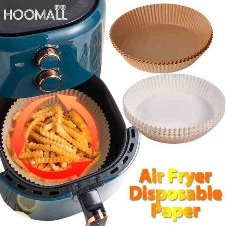 Air Fryer Paper Liner 16/20cm Non-stick Mat Pulp Steamer Round Paper Liner  Kitchen Supply 30/50pcs