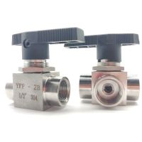 1PC Three-Way Ball Valve Female Thread G1/8" 1/4" 3/8" 1/2" BSP Stainless Steel 304 High Pressure Temperature YFP-2B L