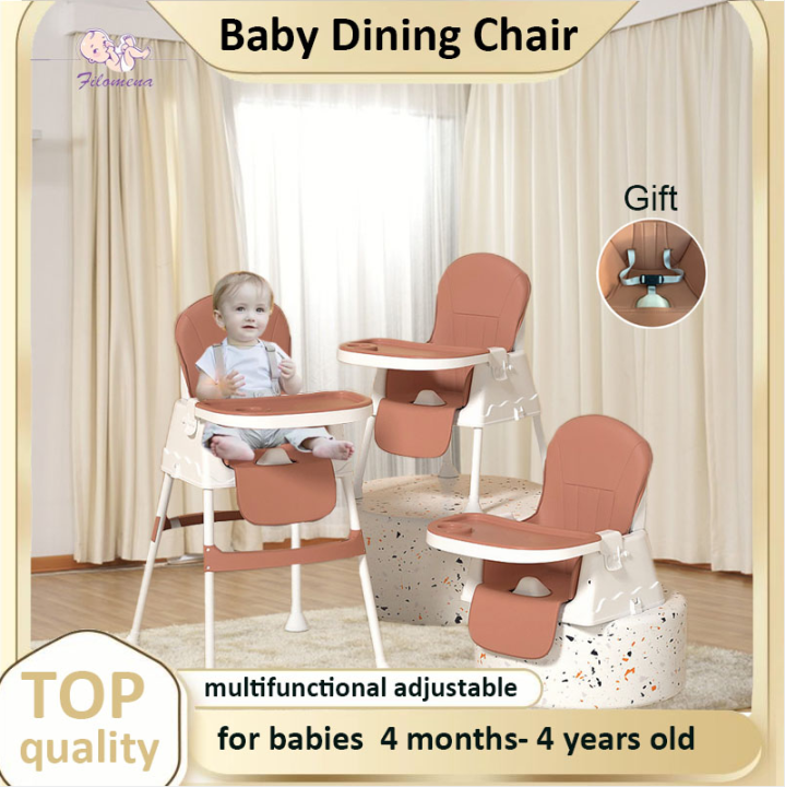 Multifunctional baby high chair for baby on sale with seat belt leather