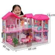HCMMô hình nhà búp bê cỡ lớn cho các bé chơi đồ chơi Barbie chất liệu nhựa