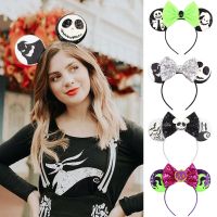 【YF】 2023 NEW Halloween Mouse Ears Headband For Girls Women Sequin 5  Hair Bow Accessories Festival Party Cosplay Hairband