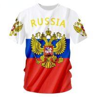 2023 Russian Men Women 3D Printed T-Shirt Fun Cool Russian Flag Eagle Summer Casual Unisex Hip Hop Punk Rock T-Shirt Custom 6XL