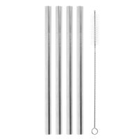 Reusable Drinking Straw Stainless Steel Straight Straws Metal Straw with Cleaner Brush Set Bar Party Accessory Specialty Glassware