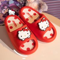 รองเท้าแตะ Sanrio Hello Kitty น่ารักใหม่38-39 My Melody Cinnamoroll อะนิเมะการ์ตูนรองเท้าอาบน้ำในบ้านรองเท้าแตะรัดส้นชายกันลื่น