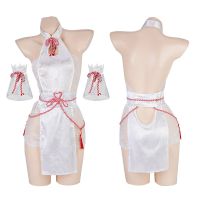 ✷❁❈ Halloween Anime Little Fox Girl Miko Cosplay Backless Cheongsam Dress Lolita Lace Hollow Out Qipao Uniform Lingerie Sleepwear