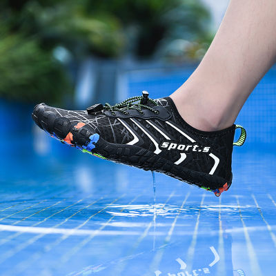 รองเท้าลุยน้ำผู้ชายใหม่สำหรับทุกเพศ,รองเท้าว่ายน้ำแห้งเร็วรองเท้าแตะชายหาดกันน้ำกันลื่นทนทานรองเท้าลุยน้ำคู่ต้นน้ำ