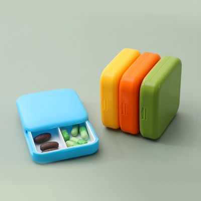 【CW】▲♕﹉  Push-Pull Pill Cases Two-Compartment Plastic Tablet Holder Dust-Proof Storage