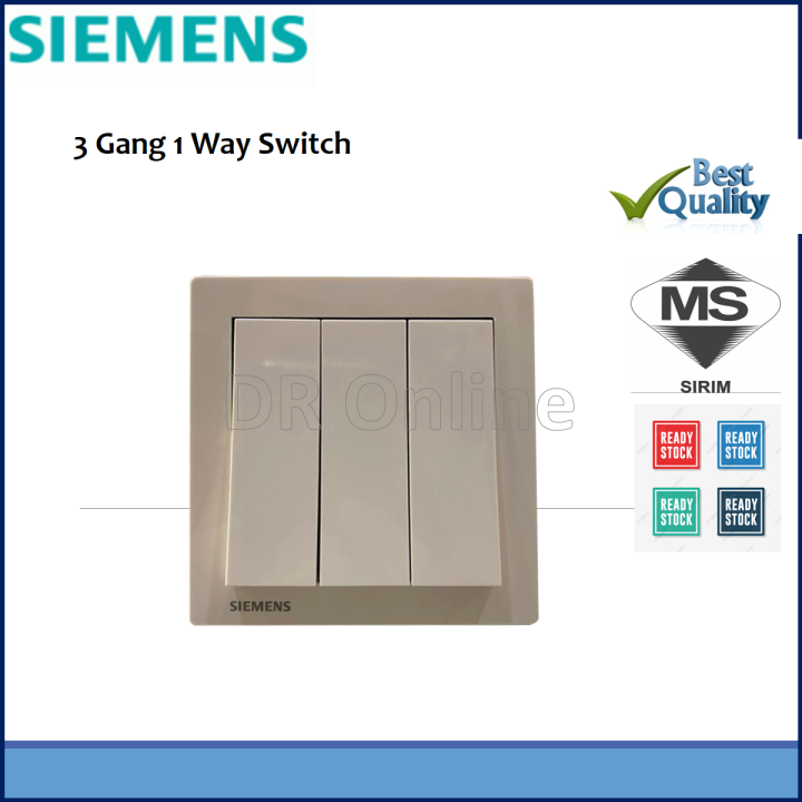 SIEMENS 3GANG 1WAY PVC SWITCHES , SIRIM APPROVED (5TA13313PC01) | Lazada